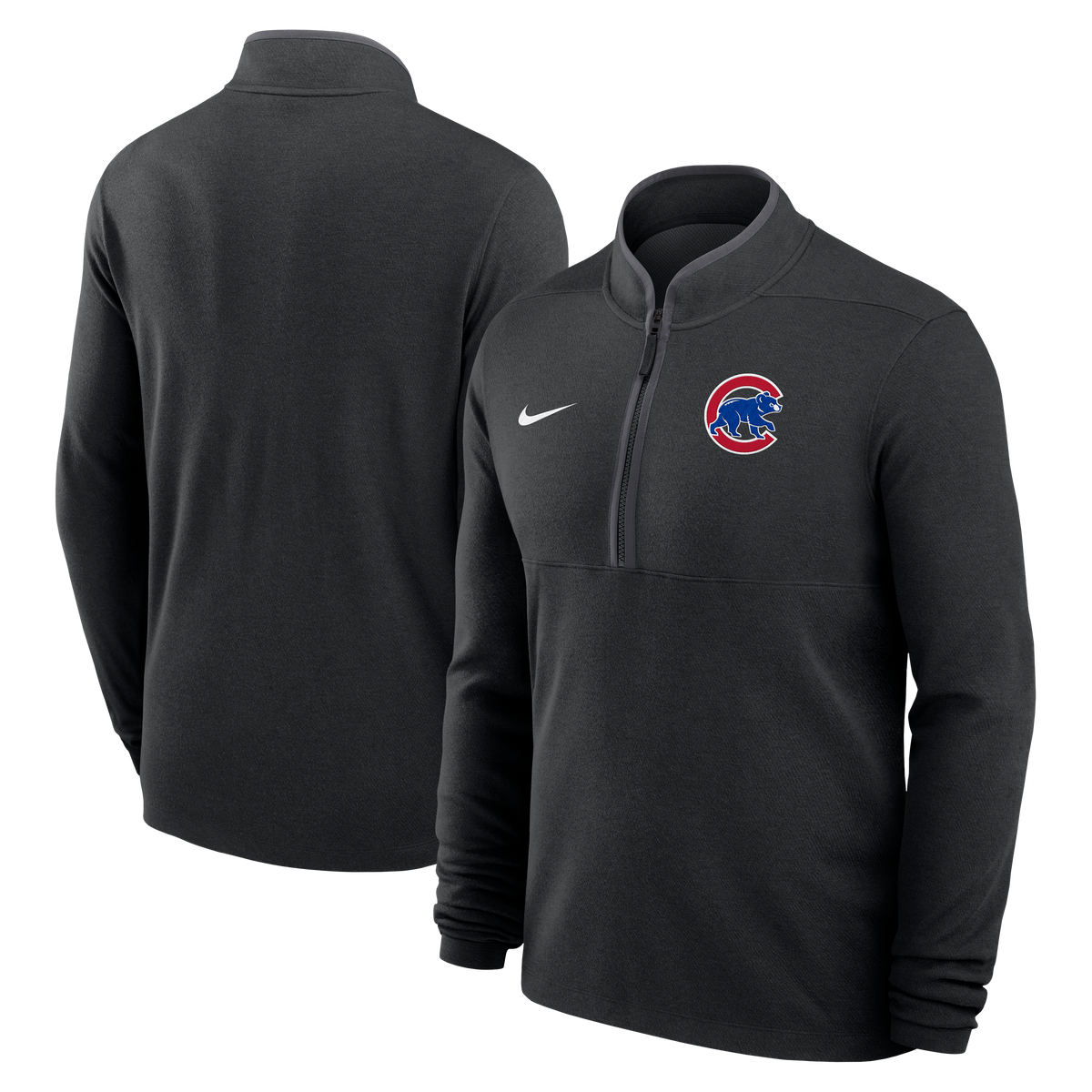 Sudadera negra de media cremallera Nike Victory de los Chicago Cubs para hombre