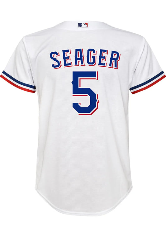 Camiseta réplica infantil Nike Corey Seager Texas Rangers blanca de local