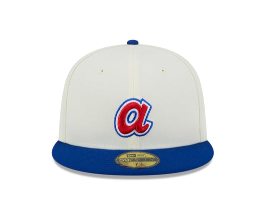 Gorra ajustada retro New Era 59FIFTY de los Atlanta Braves del Juego de las Estrellas 2000 en crema/azul real