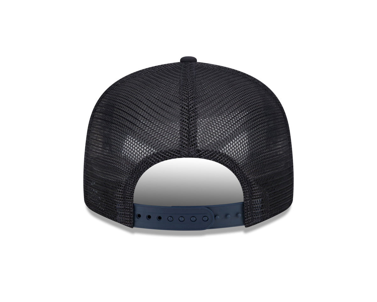 New York Yankees New Era Navy Stacked 9FIFTY Mesh Trucker Snapback Hat