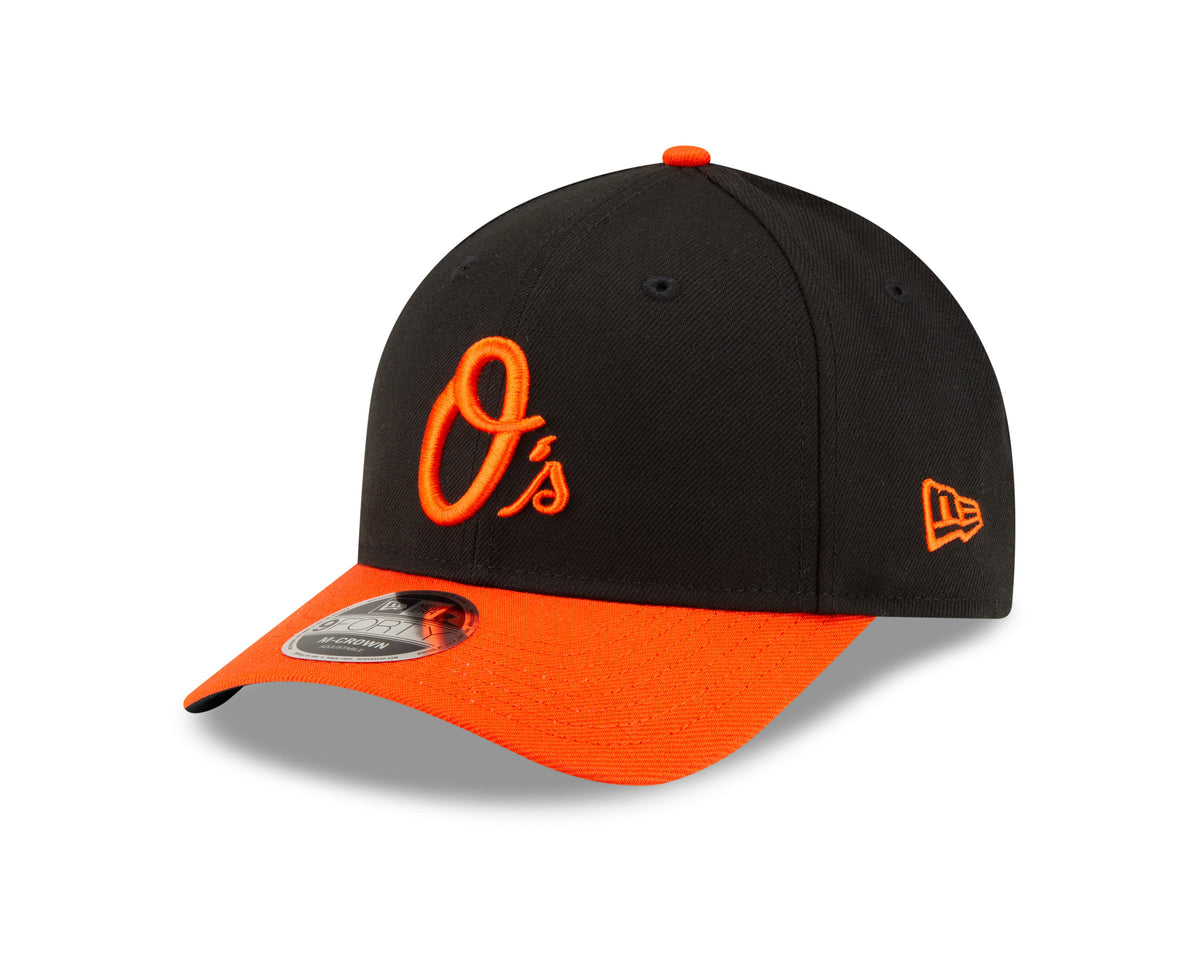 Gorra ajustable 9FORTY New Era Player Replica M-Crown de los Baltimore Orioles en negro/naranja