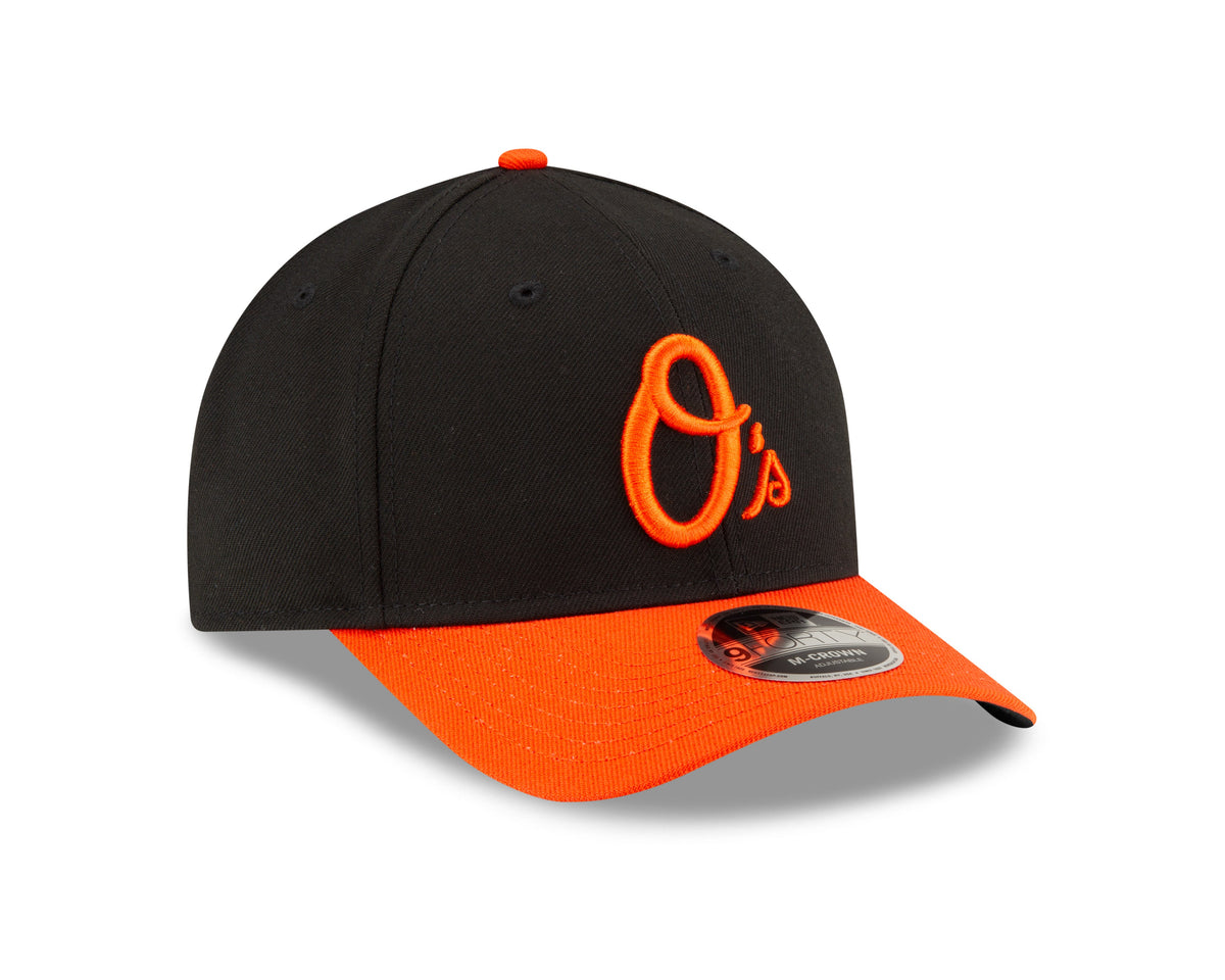 Gorra ajustable 9FORTY New Era Player Replica M-Crown de los Baltimore Orioles en negro/naranja
