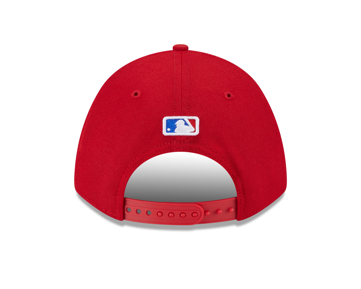 Gorra ajustable 9FORTY New Era Player Replica M-Crown roja alternativa de los Texas Rangers