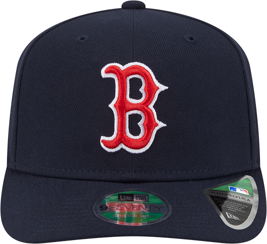 Gorra ajustable Stretch Snap New Era Player Replica 9SEVENTY de los Boston Red Sox en azul marino
