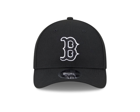 Gorra ajustable Boston Red Sox en blanco y negro New Era M-Crown 9FORTY