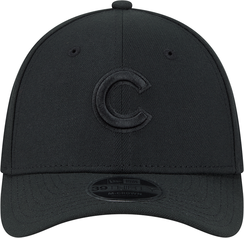 Chicago Cubs New Era M-Crown 39Thirty Black Tonal Flex Fit Hat