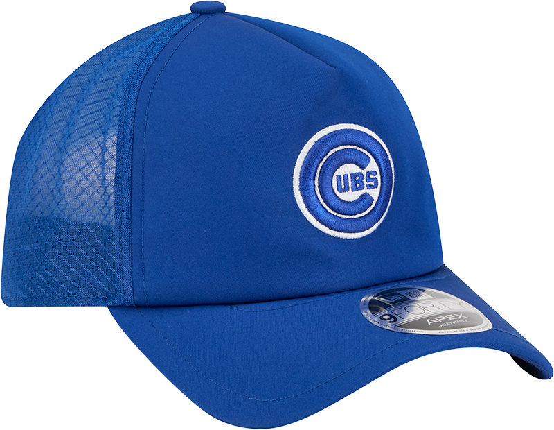 Gorra ajustable New Era 2026 de los Chicago Cubs Batting Practice 9Forty APEX con logotipo Bullseye, color azul real