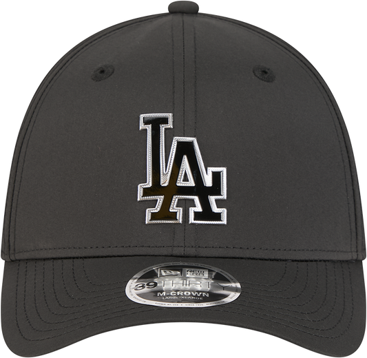 Los Angeles Dodgers New Era M-Crown 39Thirty Metallic Black Performance Flex Fit Hat
