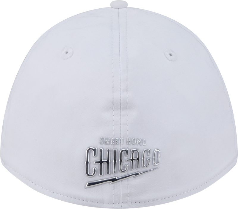 Chicago Cubs New Era M-Crown 39Thirty Alternate 2 Metallic White Performance Flex Fit Hat