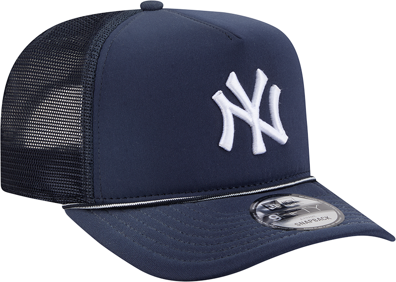 New York Yankees New Era Navy Worn A-Frame 9FIFTY Trucker Snapback Hat