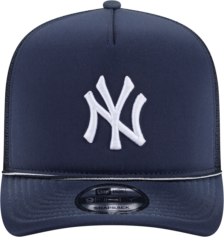 New York Yankees New Era Navy Worn A-Frame 9FIFTY Trucker Snapback Hat