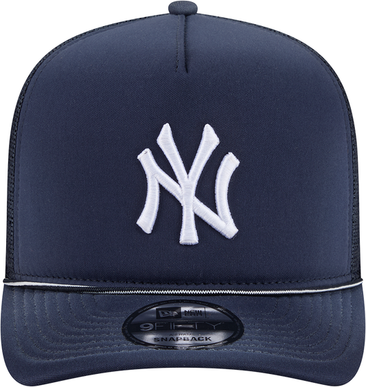 New York Yankees New Era Navy Worn A-Frame 9FIFTY Trucker Snapback Hat