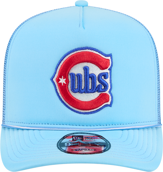 Gorra Trucker Snapback 9FIFTY New Era Azul Worn A-Frame de los Chicago Cubs