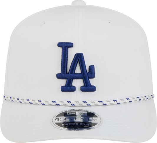 Los Angeles Dodgers New Era White Sport Rope 9SEVENTY Stretch Snap Adjustable Hat