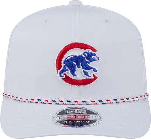 Gorra ajustable Chicago Cubs New Era blanca Sport Rope 9SEVENTY Stretch Snap - Walking Bear