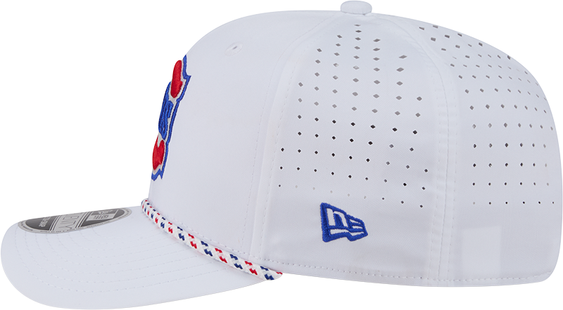 Gorra ajustable Stretch Snap de los Chicago Cubs New Era, segunda alternativa blanca, Sport Rope 9SEVENTY
