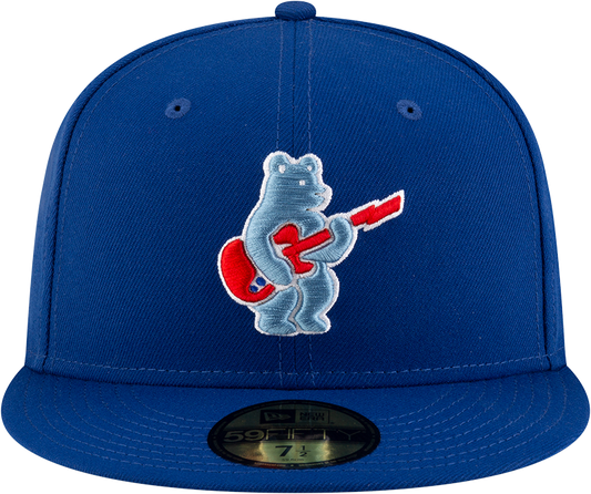 Gorra ajustada BP 59FIFTY New Era Royal Alternate Guitar Bear de los Chicago Cubs para hombre