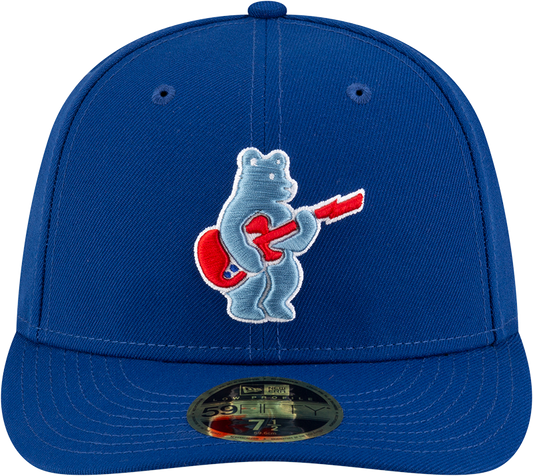 Gorra ajustada de perfil bajo Chicago Cubs New Era Royal Alternate Guitar Bear BP 59FIFTY para hombre