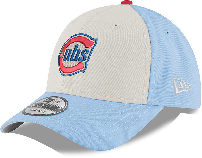 Gorra juvenil ajustable 9FORTY Alternate 2 de los Chicago Cubs en cromo/azul cielo de New Era