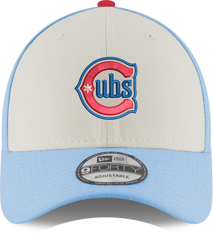 Gorra juvenil ajustable 9FORTY Alternate 2 de los Chicago Cubs en cromo/azul cielo de New Era
