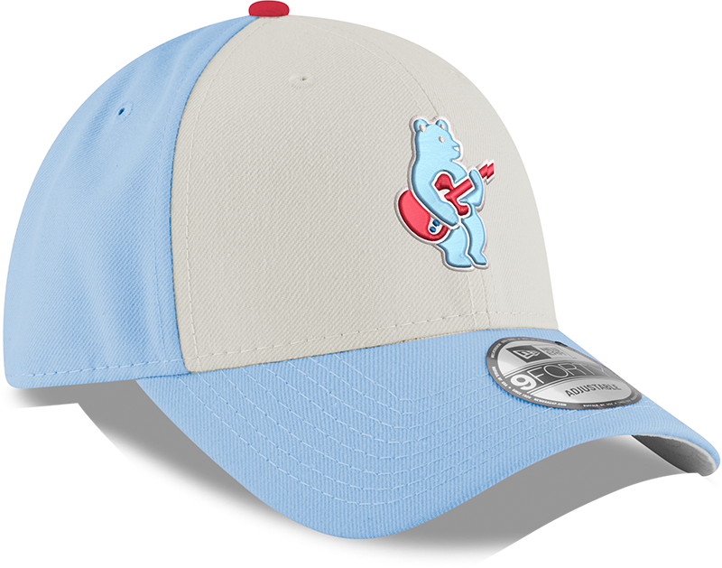 Youth Chicago Cubs Guitar Bear Alternate 9FORTY Adjustable Chrome/Sky Blue Cap By New Era