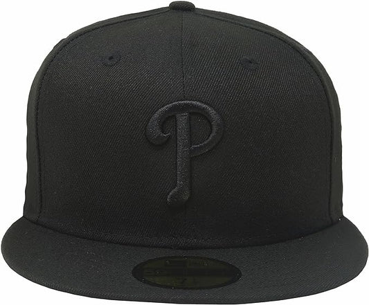 Men's Philadelphia Phillies Tonal Black On Black 59FIFTY Fitted Hat
