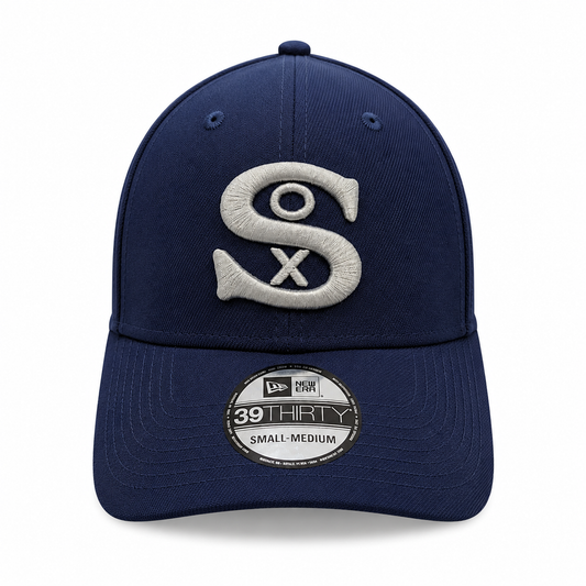Gorra New Era 39THIRTY Flex Fit de los Chicago White Sox Cooperstown Classics 1929 en azul marino