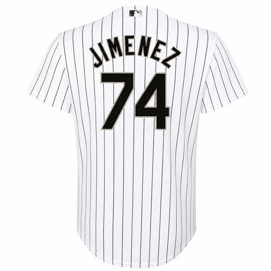 Camiseta réplica juvenil de Eloy Jiménez de los Chicago White Sox, Majestic blanca de local Cool Base