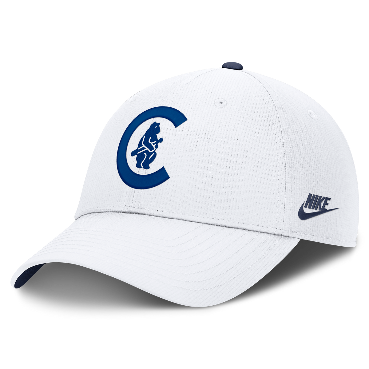 Gorra ajustable blanca Nike Cooperstown con el logo del club de los Chicago Cubs