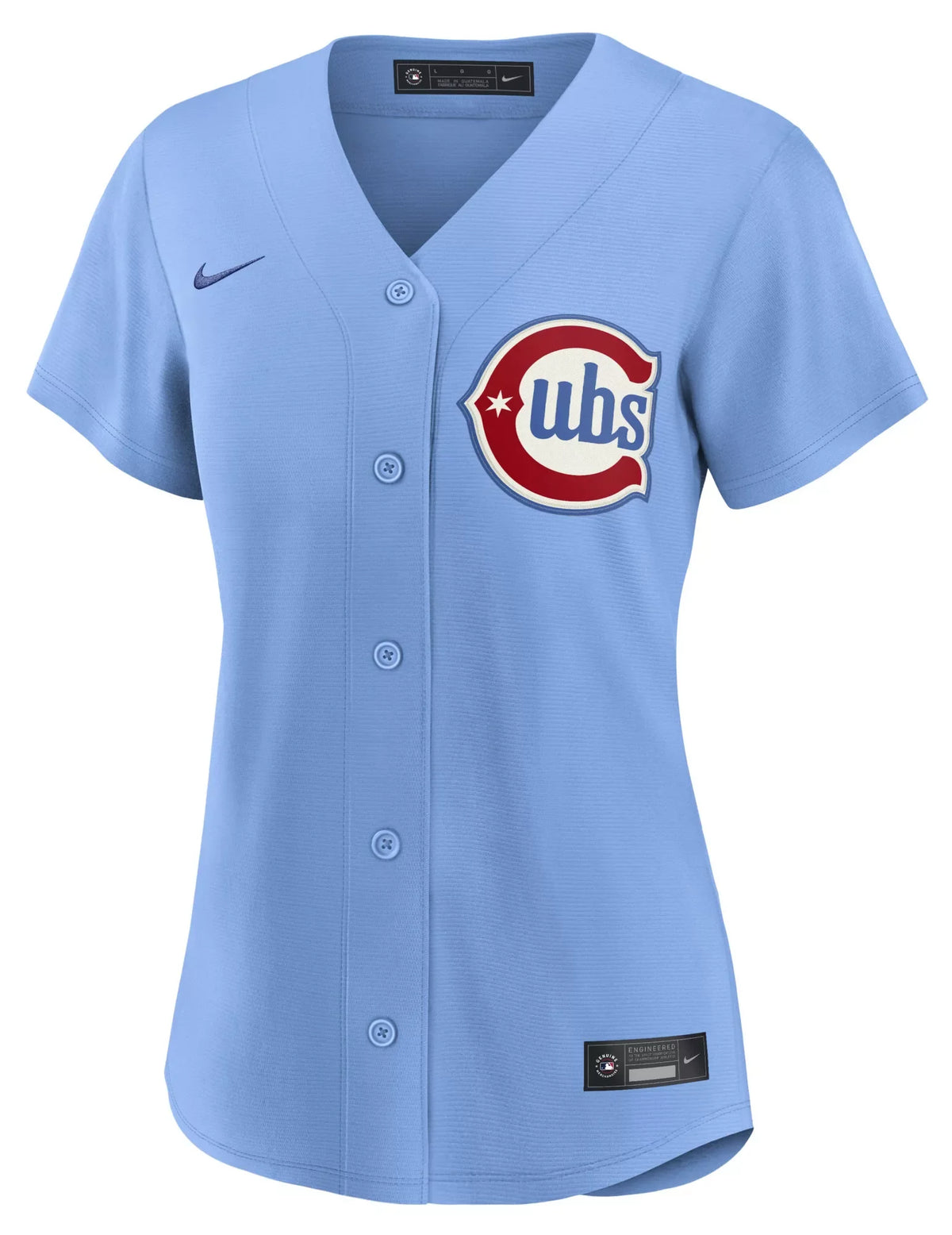 Camiseta réplica de jugador alternativo Nike azul empolvado de Pete Crow-Armstrong de los Chicago Cubs para mujer