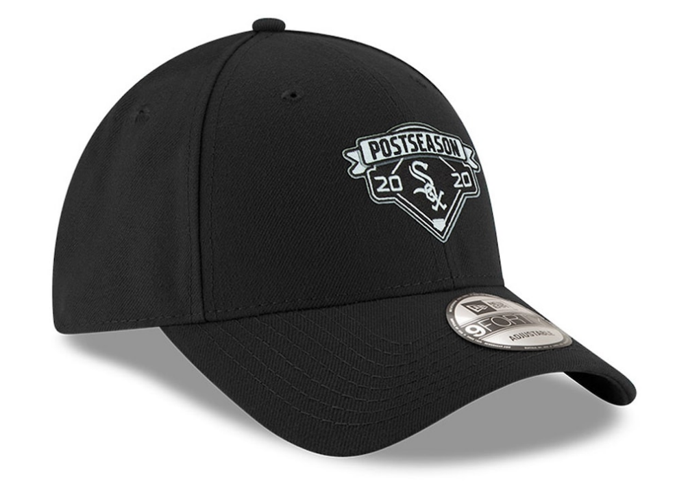 Gorra ajustable 9FORTY New Era negra de los Chicago White Sox de 2020, edición Postseason Locker Room, para hombre