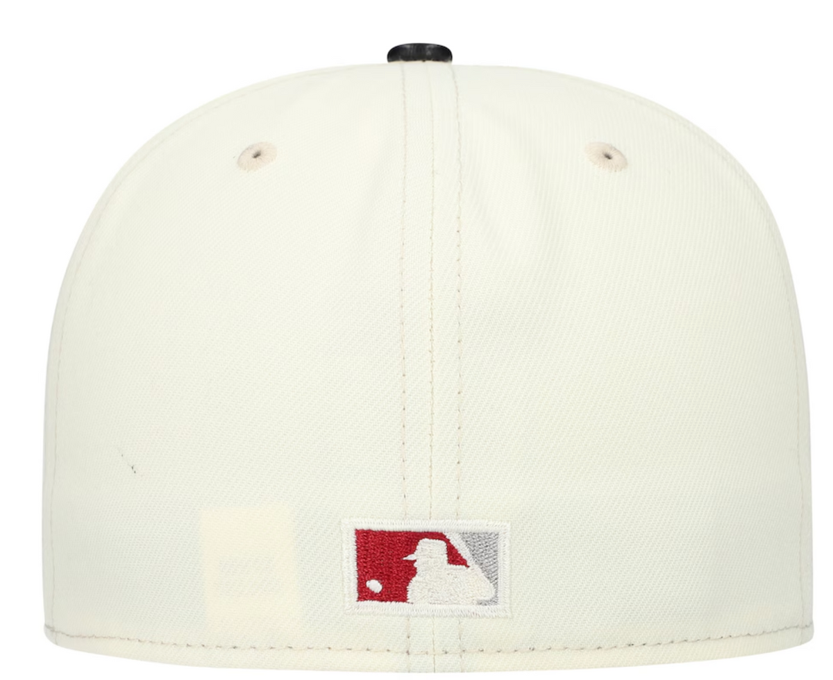 Philadelphia Phillies Cooperstown Collection Cream/Black Leather Visor New Era 59FIFTY Fitted Hat