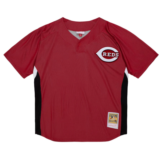 Camiseta roja de práctica de bateo Cincinnati Reds Ken Griffey Jr. Mitchell & Ness 2007 Cooperstown Collection para hombre