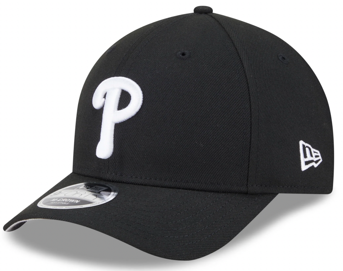 Philadelphia Phillies Black and White New Era M-Crown 9FORTY Adjustable Hat