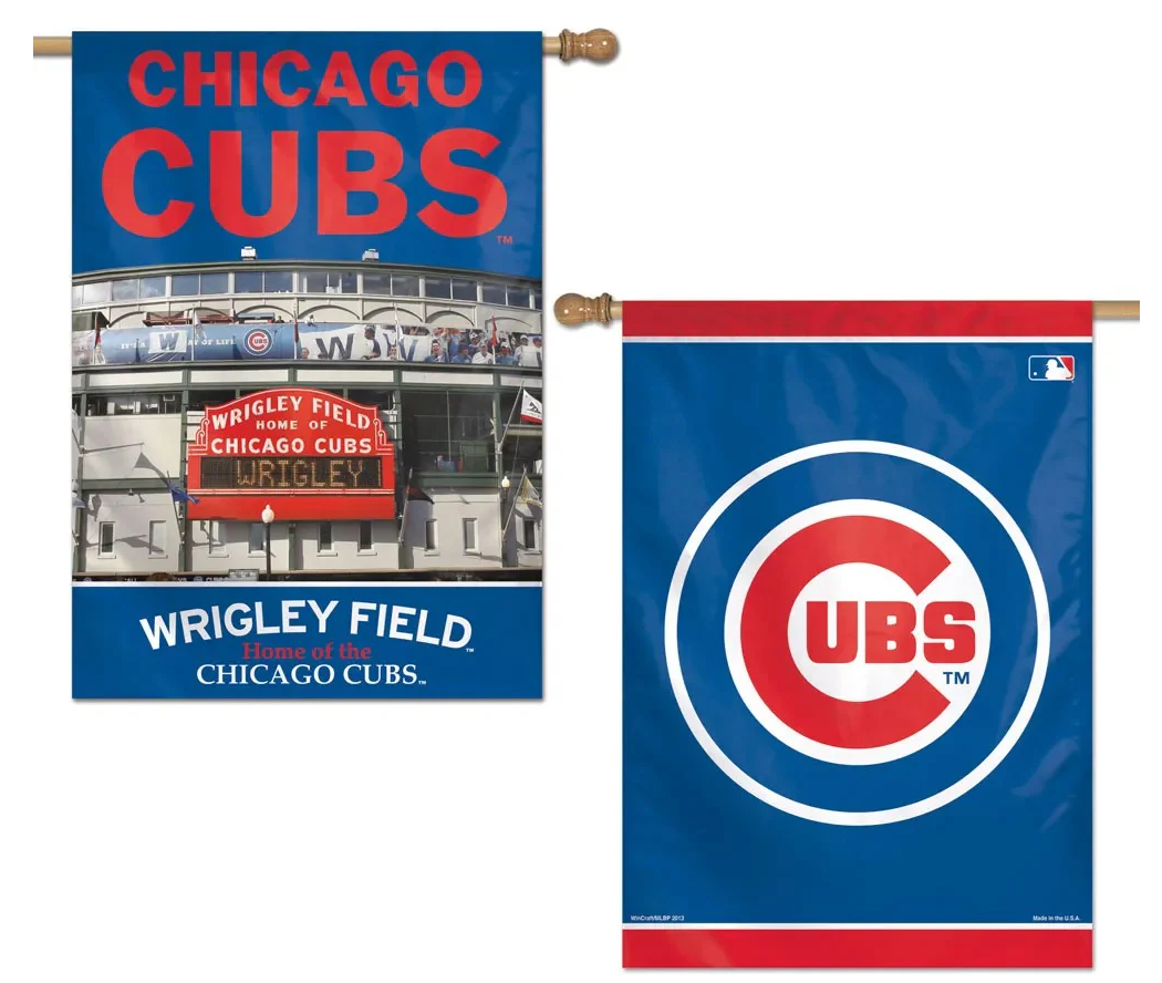 Chicago Cubs Vertical House Flag 2-Sided 28x40 Stadium
