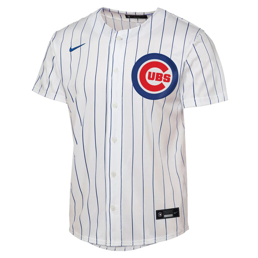 Camiseta réplica juvenil de los Chicago Cubs Alex Bregman blanca de local Baseline
