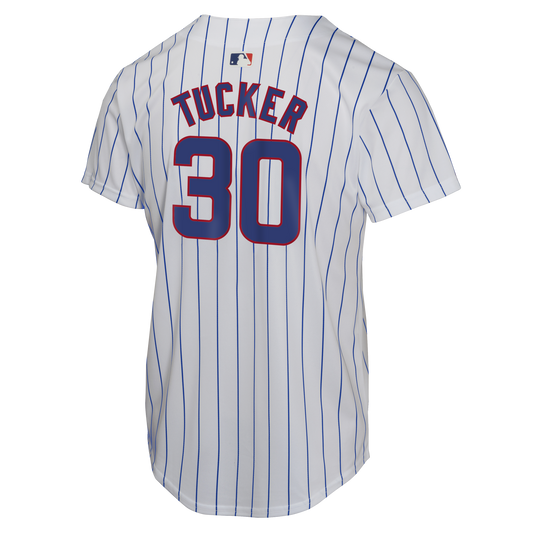 NIKE Youth Kyle Tucker Chicago Cubs White Home Replica Sublimated Twill Jersey