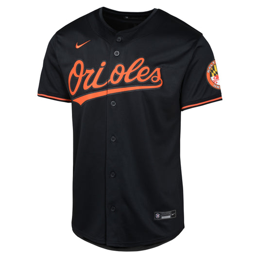 Camiseta réplica juvenil de los Baltimore Orioles NIKE negra alternativa edición limitada