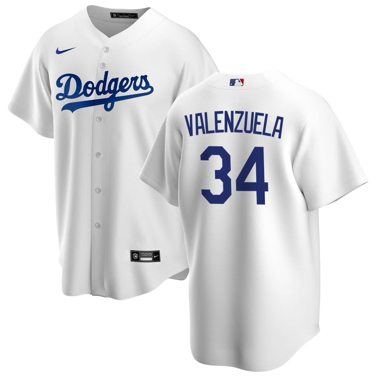 Camiseta réplica de local blanca Nike de los Los Angeles Dodgers de Fernando Valenzuela para hombre