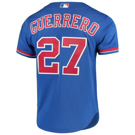 Camiseta de práctica de bateo de malla auténtica de la colección Cooperstown Mitchell & Ness Royal 2002 de Vladimir Guerrero de los Montreal Expos para hombre
