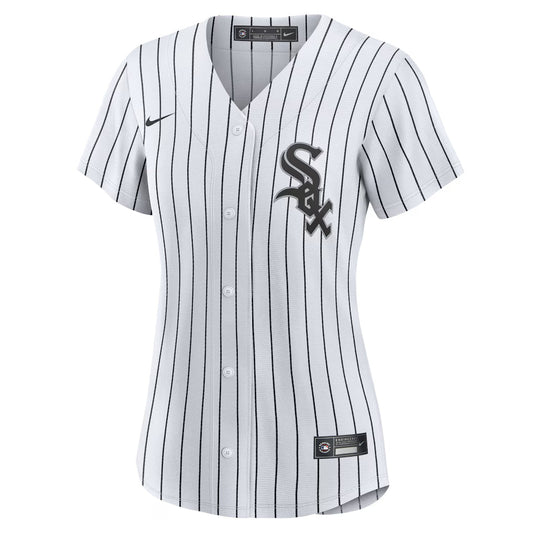 Camiseta lisa de réplica local blanca Nike de los Chicago White Sox para mujer