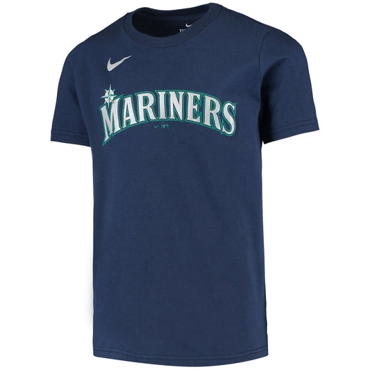 Camiseta juvenil de los Seattle Mariners Ken Griffey Jr. Nike azul marino con nombre y número