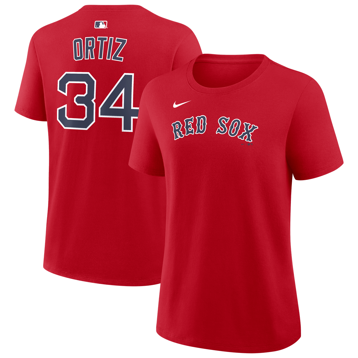 Men's David Ortiz Boston Red Sox Nike Red Name & Number T-Shirt