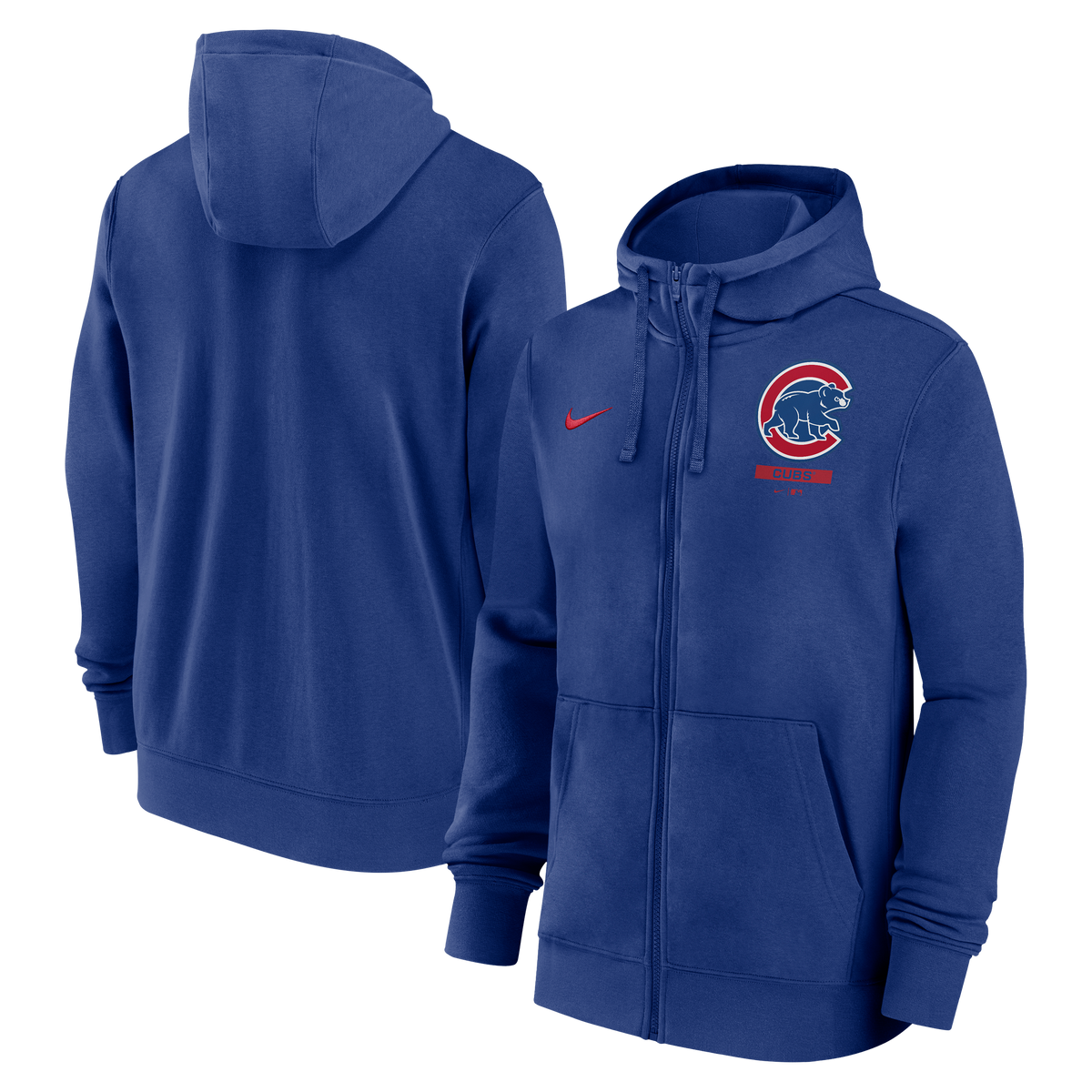 Sudadera con capucha Nike Mentor de los Chicago Cubs para hombre, con cremallera completa, color azul real