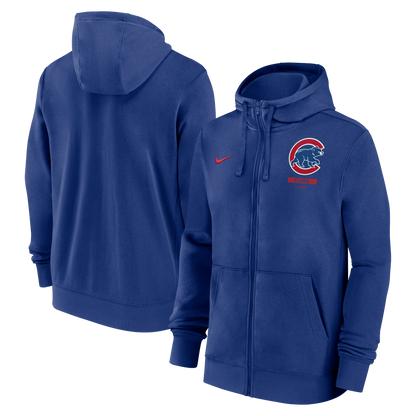 Sudadera con capucha Nike Mentor de los Chicago Cubs para hombre, con cremallera completa, color azul real