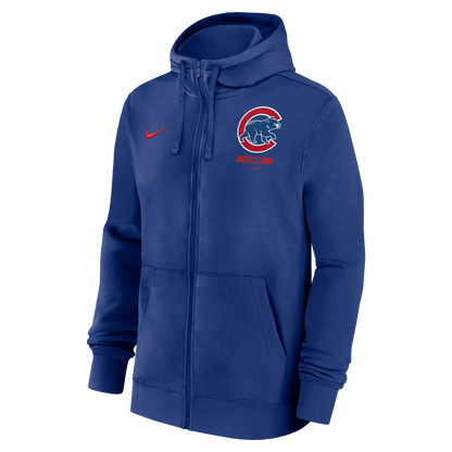 Sudadera con capucha Nike Mentor de los Chicago Cubs para hombre, con cremallera completa, color azul real