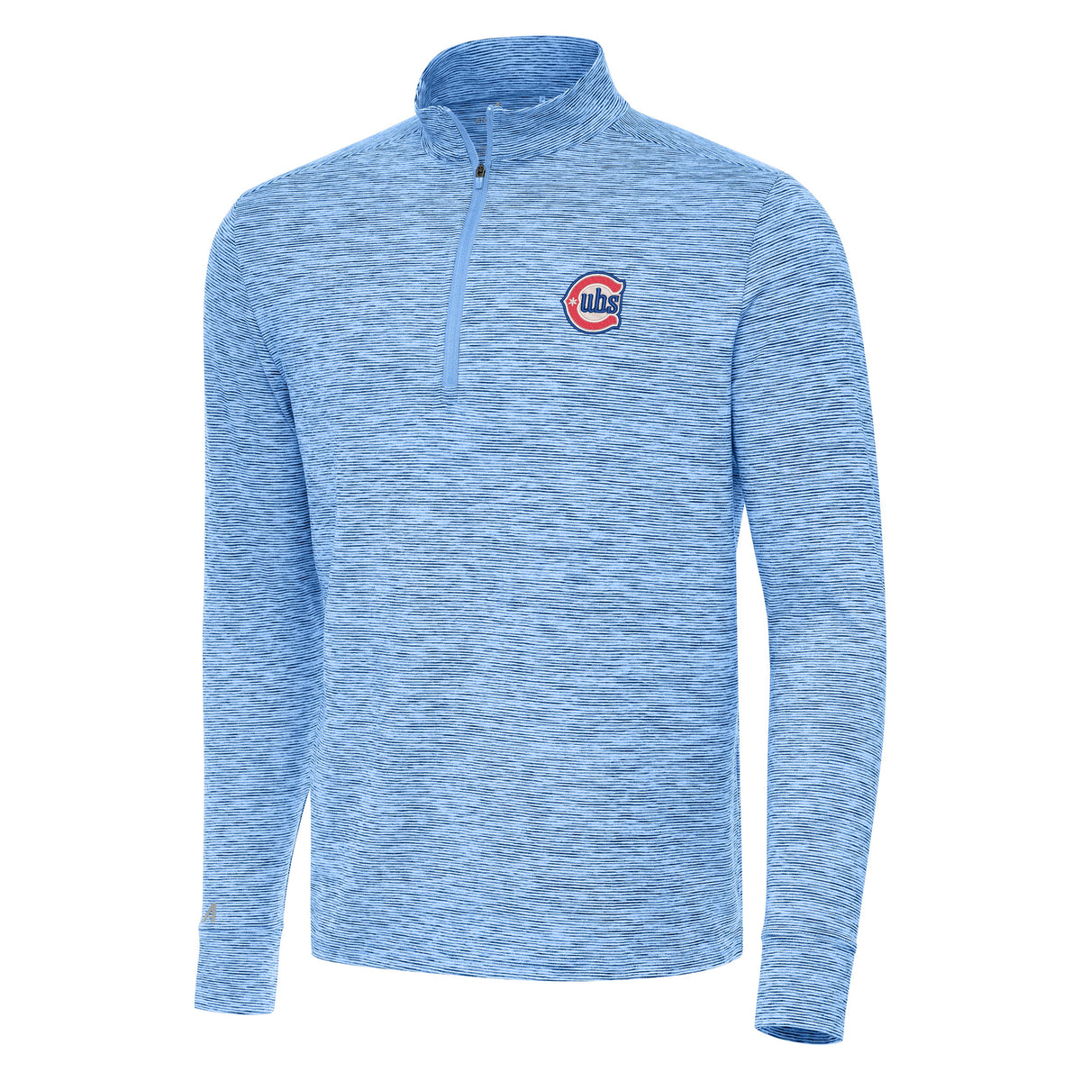 Men's Chicago Cubs Blue/White 2nd Alternate Antigua Cause 1/4 Zip Pullover