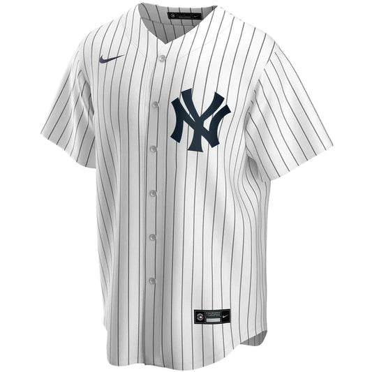 Camiseta oficial réplica de jugador de los New York Yankees para hombre, Nike Aaron Judge #99, blanca, de local