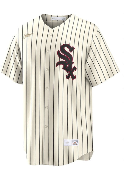 Camiseta réplica NIKE en blanco/negro de los Chicago White Sox Cooperstown Turn Back The Clock 1959 de local para hombre