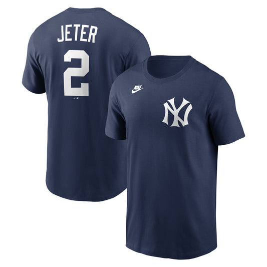 Men's Derek Jeter New York Yankees Nike Navy Name & Number T-Shirt